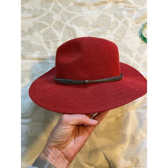 Anthropologie Cusco rancher hat red maroon one size - Picture 3 of 6